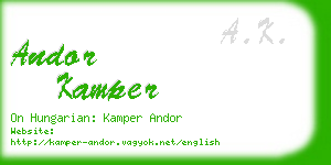 andor kamper business card